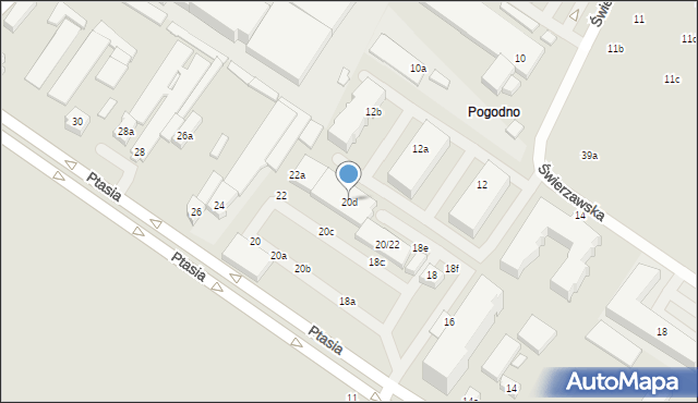 Poznań, Ptasia, 20d, mapa Poznania