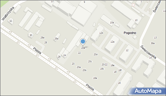 Poznań, Ptasia, 22a, mapa Poznania