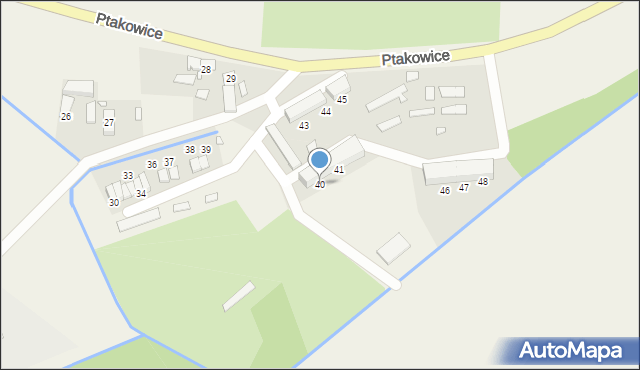 Ptakowice, Ptakowice, 40, mapa Ptakowice