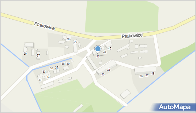 Ptakowice, Ptakowice, 43, mapa Ptakowice