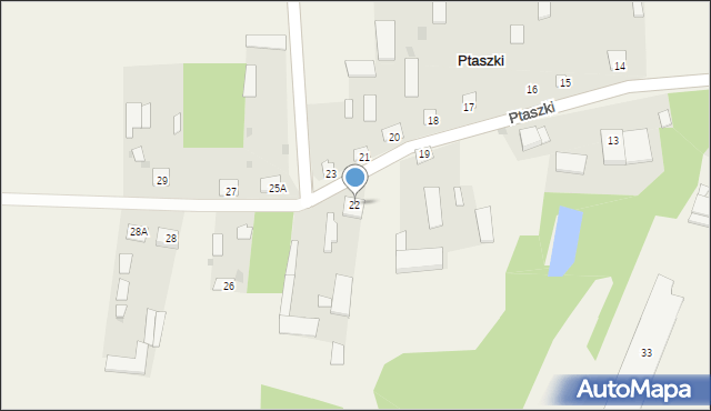 Ptaszki, Ptaszki, 22, mapa Ptaszki