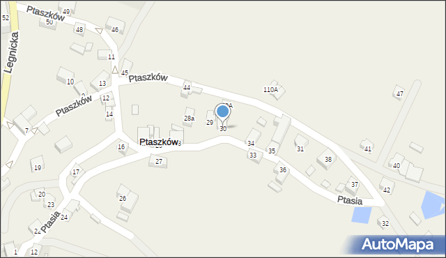 Ptaszków, Ptaszków, 30, mapa Ptaszków