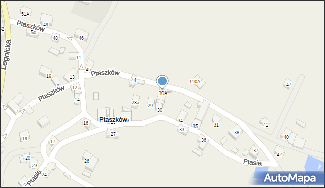 Ptaszków, Ptaszków, 30A, mapa Ptaszków