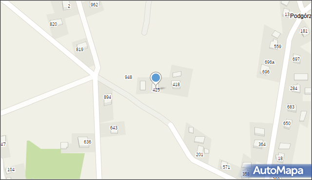 Ptaszkowa, Ptaszkowa, 425, mapa Ptaszkowa