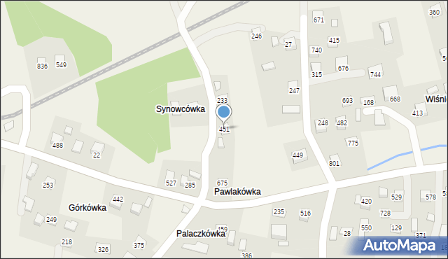 Ptaszkowa, Ptaszkowa, 451, mapa Ptaszkowa