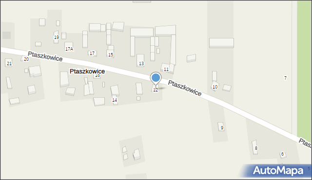 Ptaszkowice, Ptaszkowice, 12, mapa Ptaszkowice