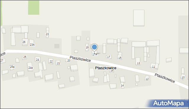 Ptaszkowice, Ptaszkowice, 17A, mapa Ptaszkowice