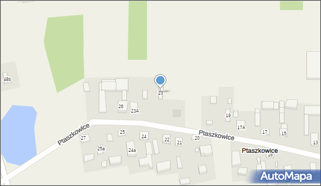 Ptaszkowice, Ptaszkowice, 23, mapa Ptaszkowice