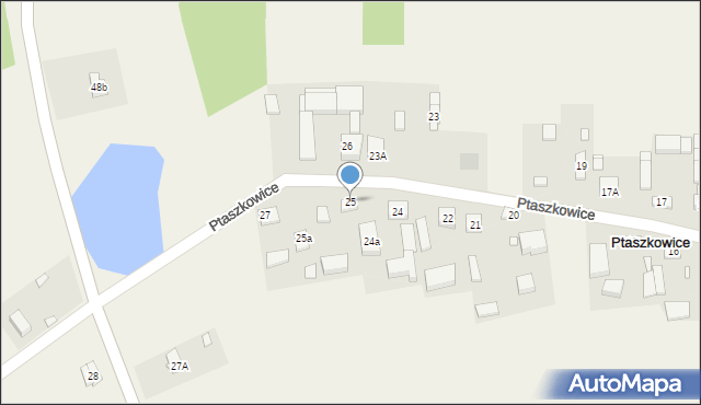 Ptaszkowice, Ptaszkowice, 25, mapa Ptaszkowice