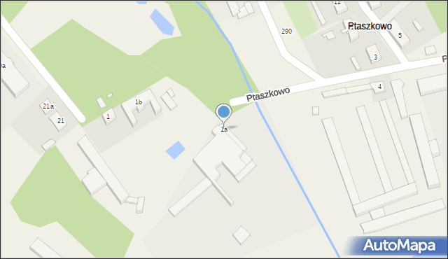 Ptaszkowo, Ptaszkowo, 1a, mapa Ptaszkowo