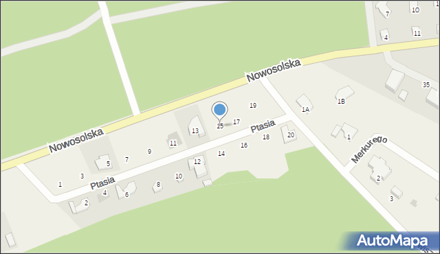 Radzyń, Ptasia, 15, mapa Radzyń