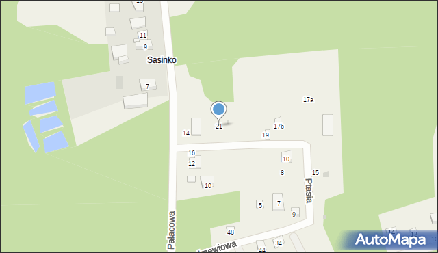 Sasino, Ptasia, 21, mapa Sasino
