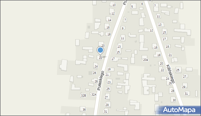 Adamów, Pułaskiego Kazimierza, gen., 22, mapa Adamów