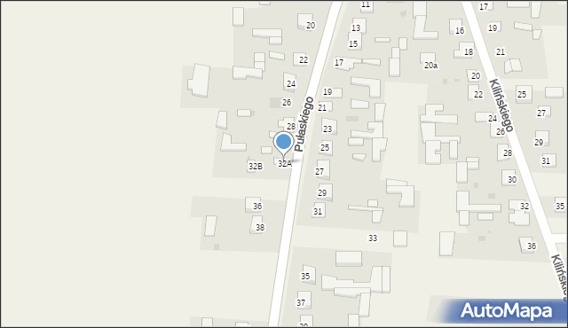 Adamów, Pułaskiego Kazimierza, gen., 32A, mapa Adamów