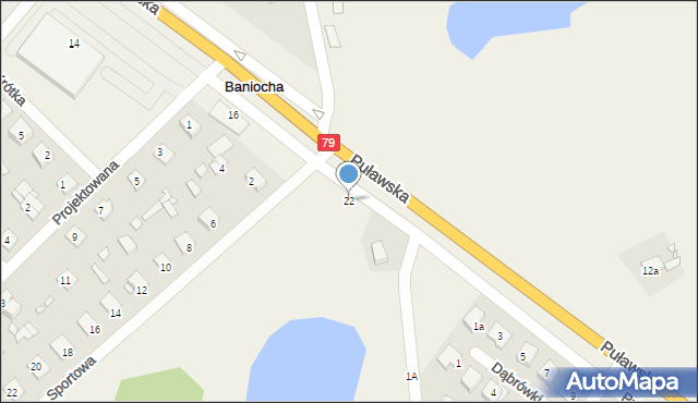 Baniocha, Puławska, 22, mapa Baniocha