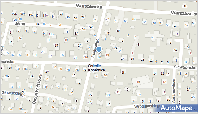 Biała Podlaska, Pułaskiego Kazimierza, gen., 1A, mapa Białej Podlaskiej