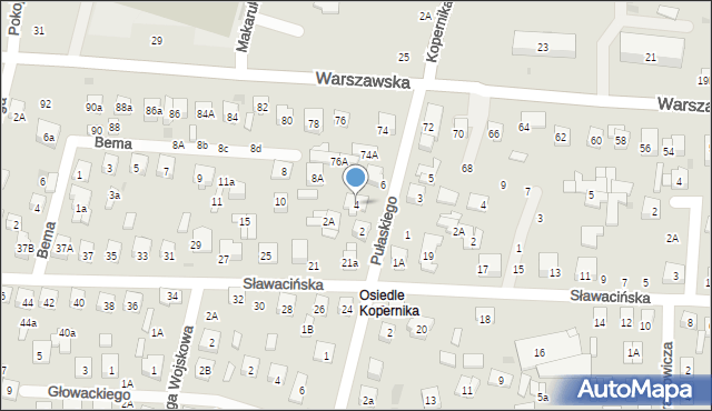 Biała Podlaska, Pułaskiego Kazimierza, gen., 4, mapa Białej Podlaskiej