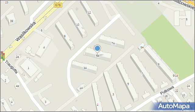 Białystok, Pułkowa, 5A, mapa Białegostoku