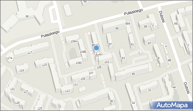 Białystok, Pułaskiego Kazimierza, gen., 101, mapa Białegostoku