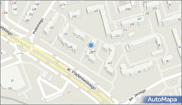 Białystok, Pułaskiego Kazimierza, gen., 125, mapa Białegostoku