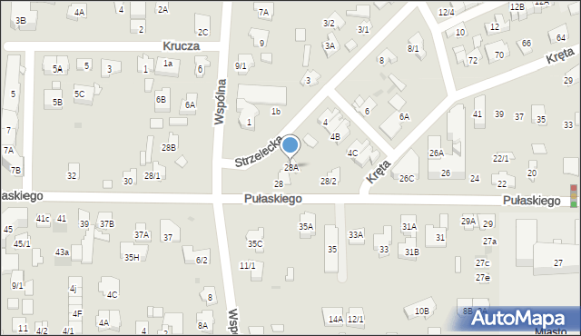 Białystok, Pułaskiego Kazimierza, gen., 28A, mapa Białegostoku