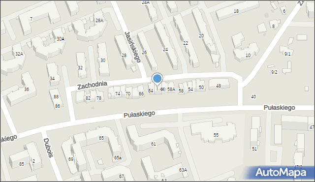 Białystok, Pułaskiego Kazimierza, gen., 62, mapa Białegostoku