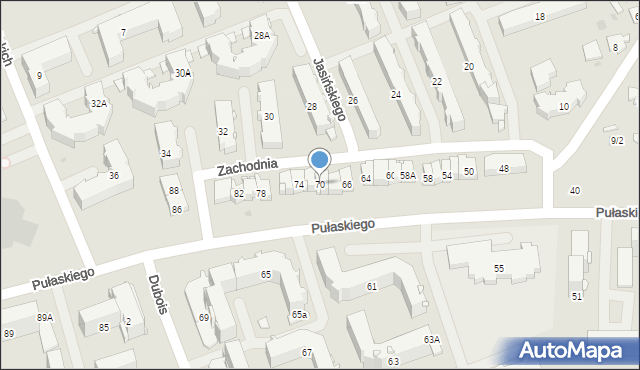 Białystok, Pułaskiego Kazimierza, gen., 70, mapa Białegostoku