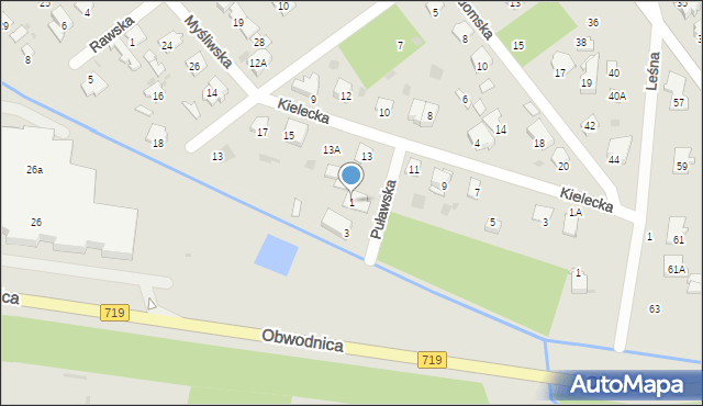 Brwinów, Puławska, 1, mapa Brwinów