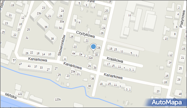 Bydgoszcz, Puszczykowa, 30a, mapa Bydgoszczy