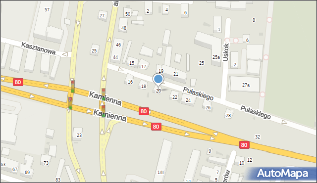 Bydgoszcz, Pułaskiego Kazimierza, gen., 20, mapa Bydgoszczy