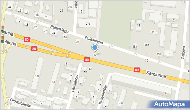 Bydgoszcz, Pułaskiego Kazimierza, gen., 32, mapa Bydgoszczy