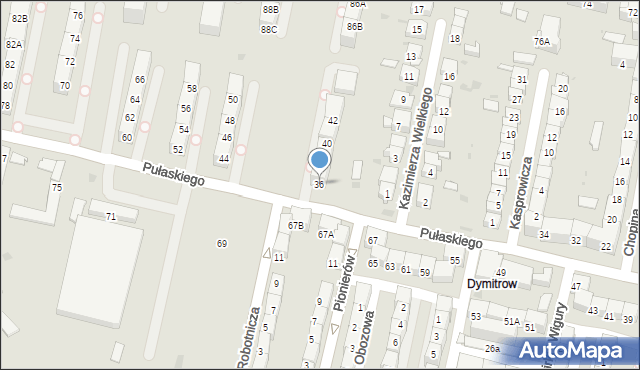 Bytom, Pułaskiego Kazimierza, gen., 36, mapa Bytomia