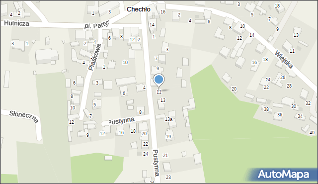 Chechło, Pustynna, 11, mapa Chechło