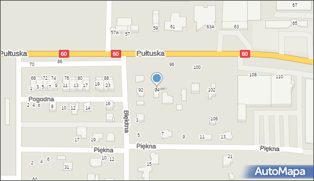 Ciechanów, Pułtuska, 94, mapa Ciechanów