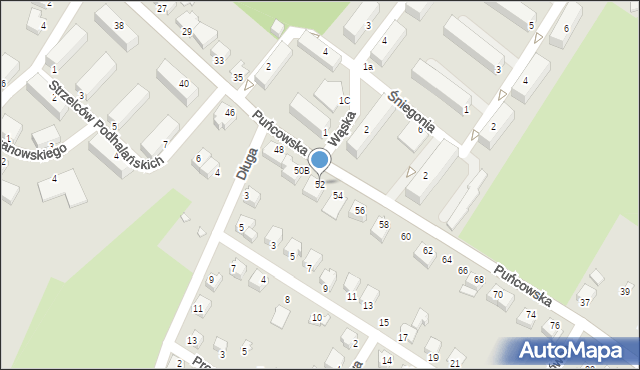 Cieszyn, Puńcowska, 52, mapa Cieszyna