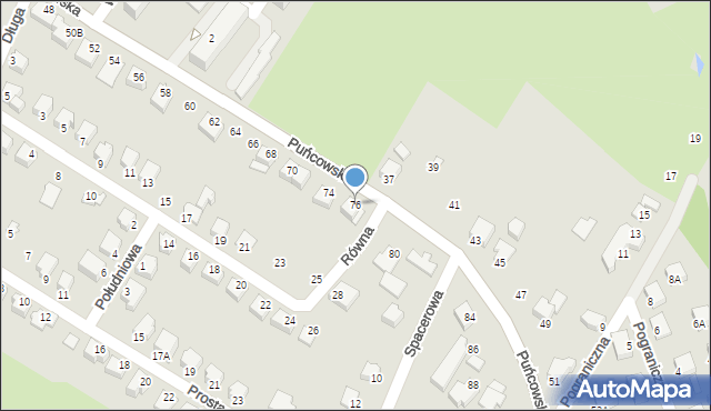 Cieszyn, Puńcowska, 76, mapa Cieszyna