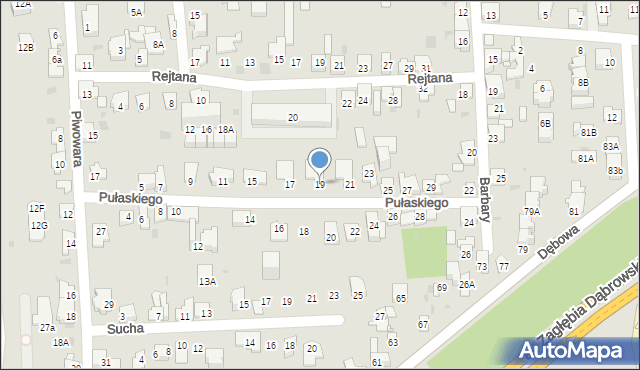 Dąbrowa Górnicza, Pułaskiego, 19, mapa Dąbrowa Górnicza