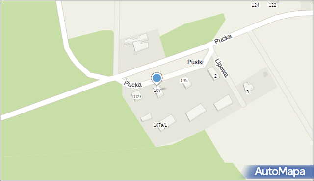 Darzlubie, Pucka, 107, mapa Darzlubie