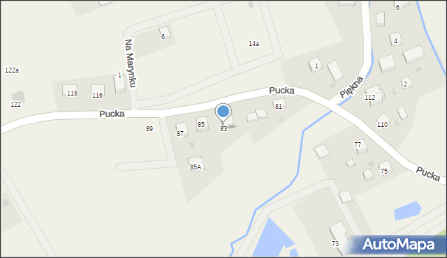 Darzlubie, Pucka, 83, mapa Darzlubie