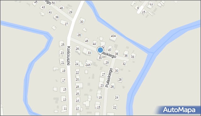 Dobre Miasto, Pułaskiego, 31, mapa Dobre Miasto