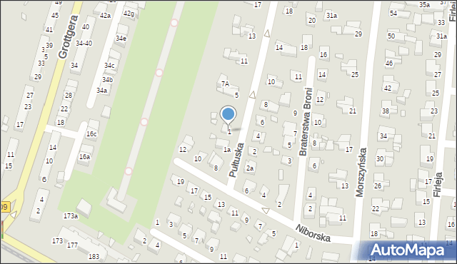 Elbląg, Pułtuska, 1, mapa Elbląga