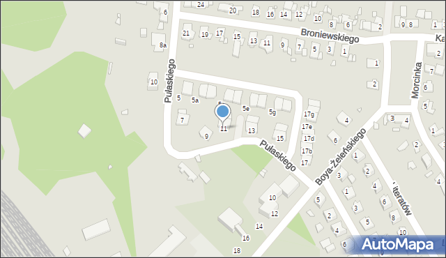 Gliwice, Pułaskiego Kazimierza, gen., 11, mapa Gliwic