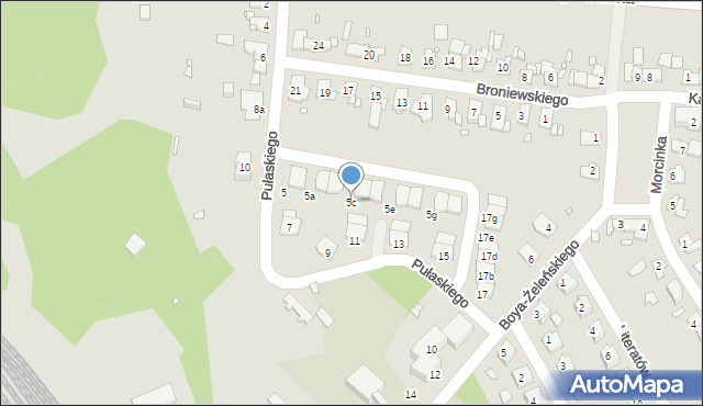 Gliwice, Pułaskiego Kazimierza, gen., 5c, mapa Gliwic