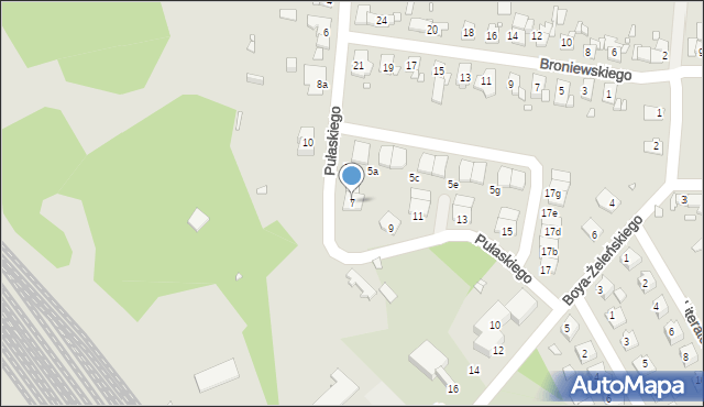 Gliwice, Pułaskiego Kazimierza, gen., 7, mapa Gliwic