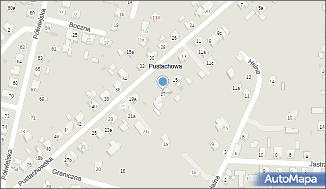 Gniezno, Pustachowska, 17, mapa Gniezna