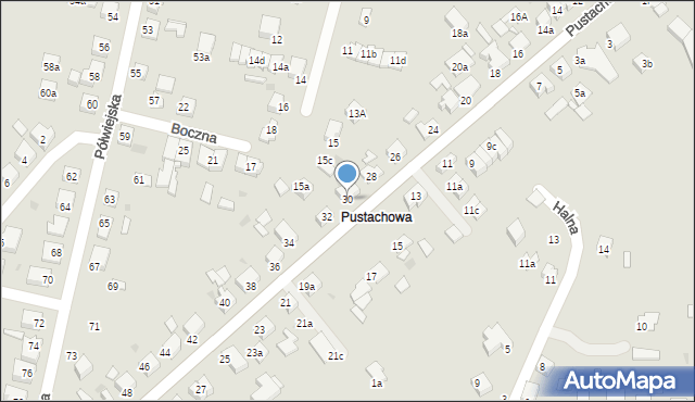 Gniezno, Pustachowska, 30, mapa Gniezna