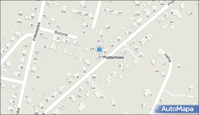 Gniezno, Pustachowska, 32, mapa Gniezna