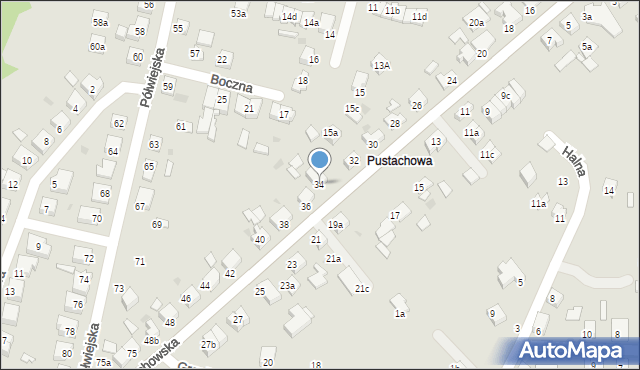 Gniezno, Pustachowska, 34, mapa Gniezna