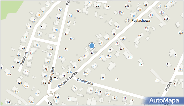 Gniezno, Pustachowska, 42, mapa Gniezna