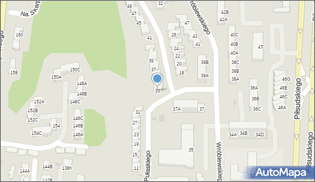 Gorzów Wielkopolski, Pułaskiego Kazimierza, gen., 33, mapa Gorzów Wielkopolski